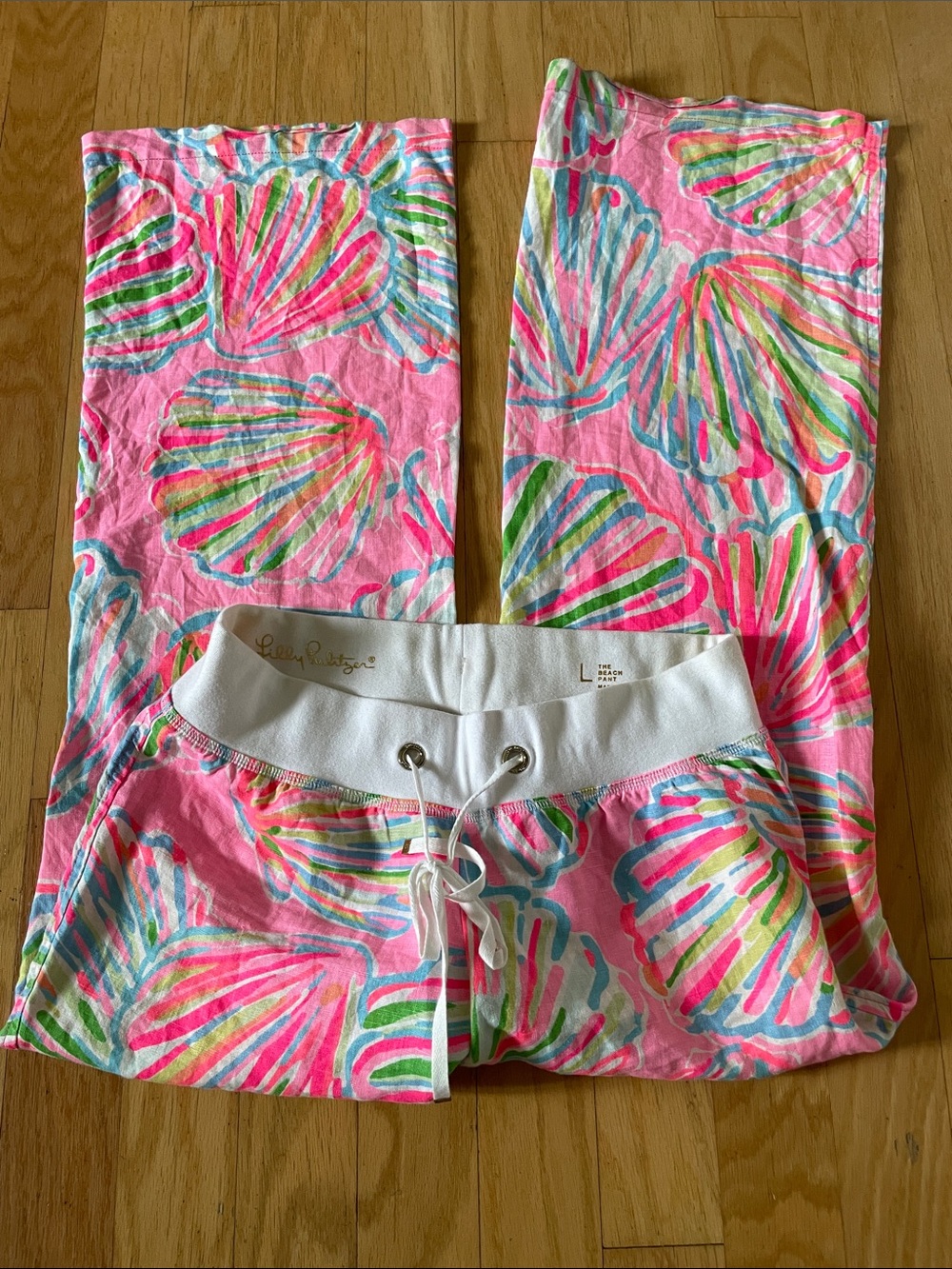 Lilly Pulitzer “the beach pant” Drawstring linen pants size large